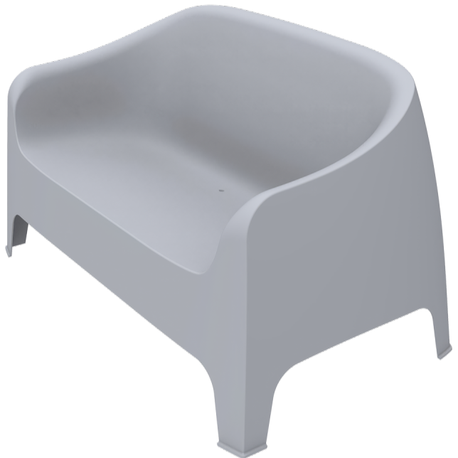 Ławka outdoorowa plastikowa Duna Bench - widok izo