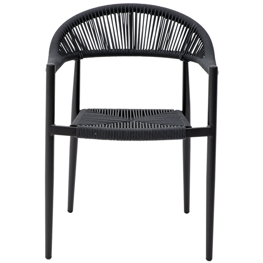 Krzesło technorattanowe Emilio antracytowe - przód