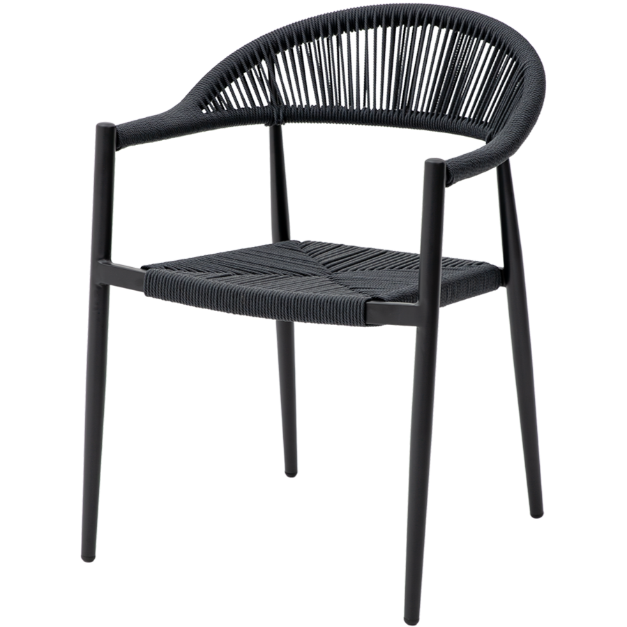 Krzesło technorattanowe Emilio antracytowe - widok izometryczny