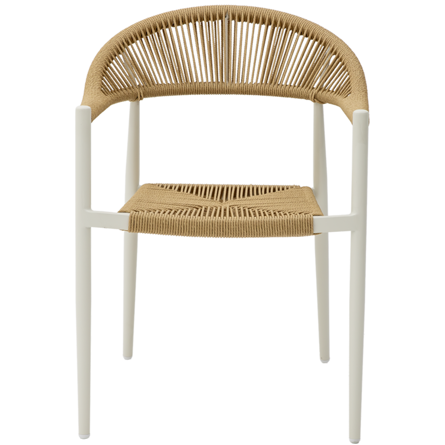 Krzesło technorattanowe Emilio beżowe - prz&oacute;d