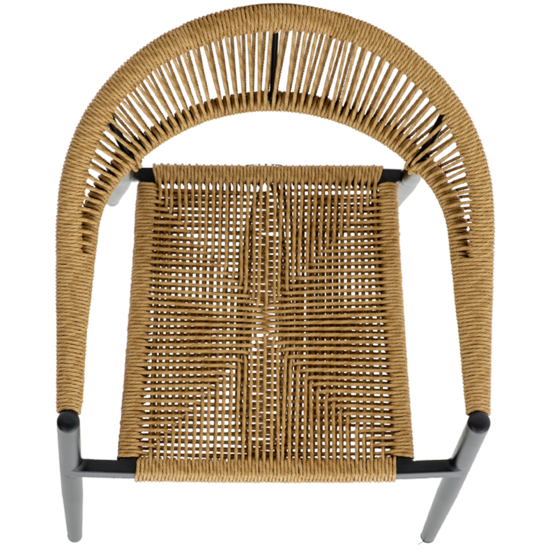 Krzesło technorattanowe Emilio ciemny naturalny - siedzisko