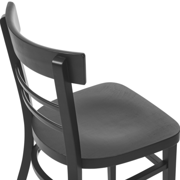 Krzesło gięte drewniane Epic czarne - siedzisko i oparcie - widok od tyłu