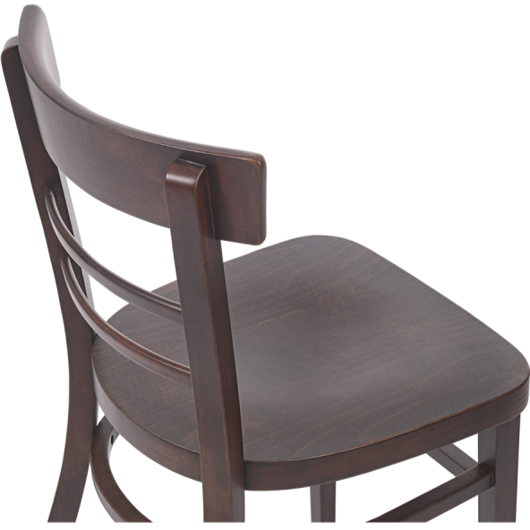 Krzesło gięte drewniane Epic orzech - siedzisko i oparcie - tył