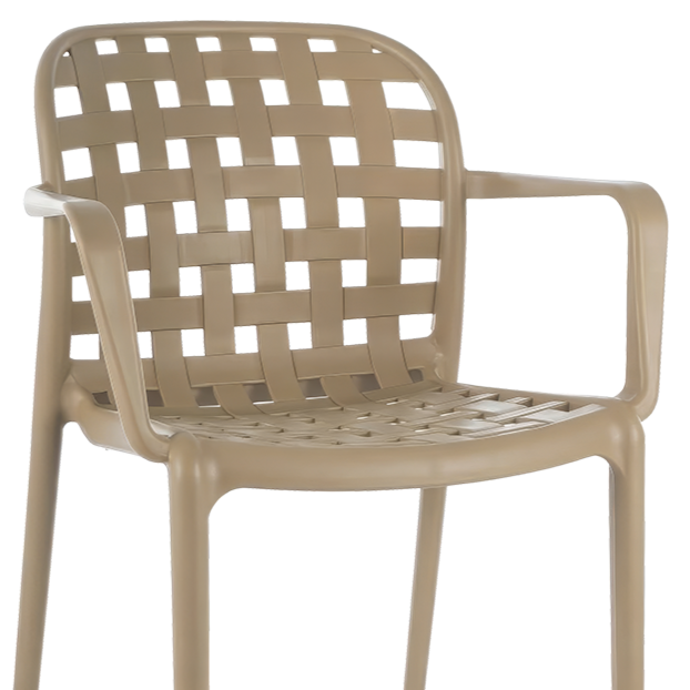 Krzesło outdoorowe Filo beżowe - siedzisko i oparcie