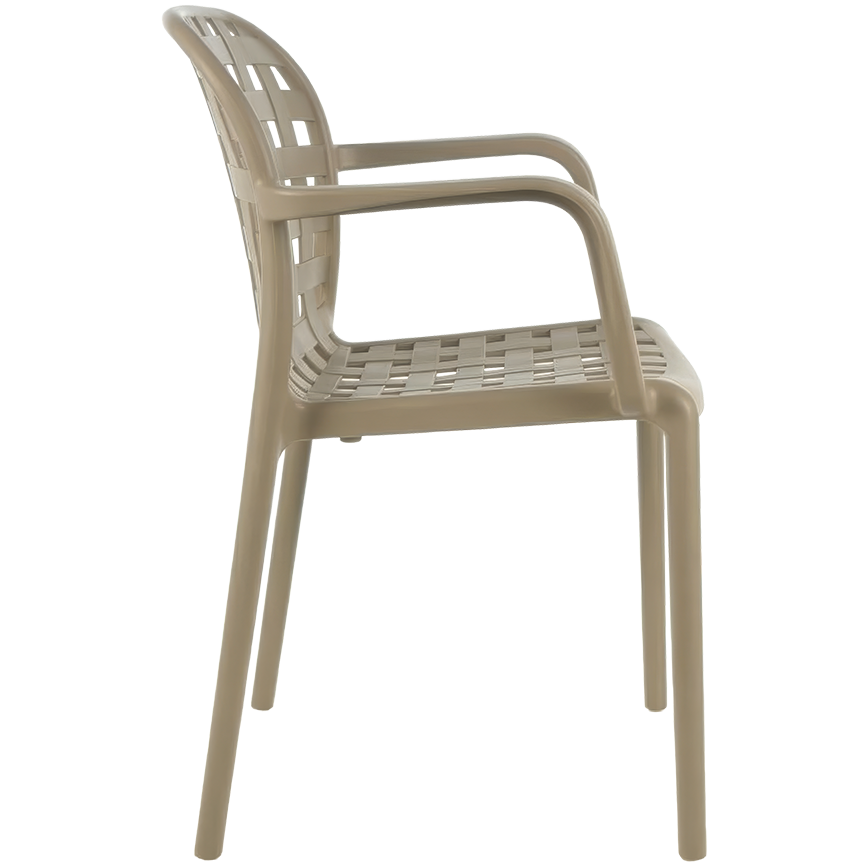 Krzesło outdoorowe Filo beżowe - bok