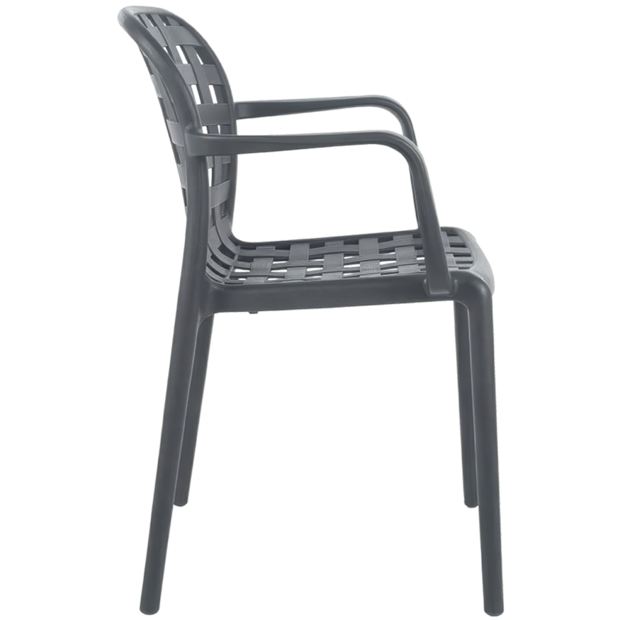 Krzesło outdoorowe Filo czarne - bok