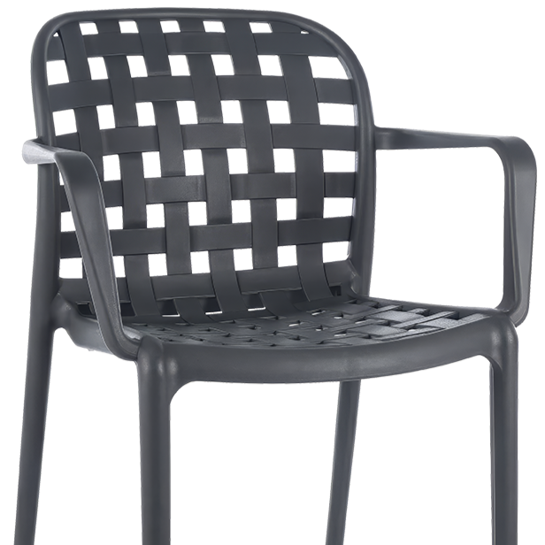 Krzesło outdoorowe Filo czarne - siedzisko i oparcia