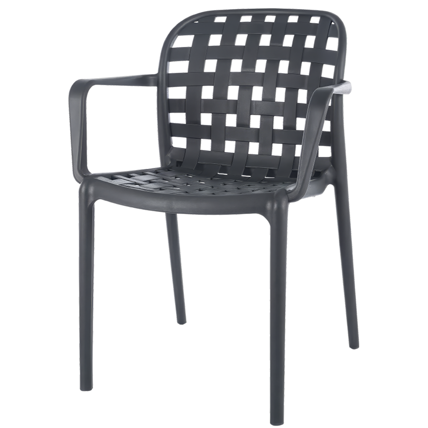 Krzesło outdoorowe Filo czarne - widok og&oacute;lny