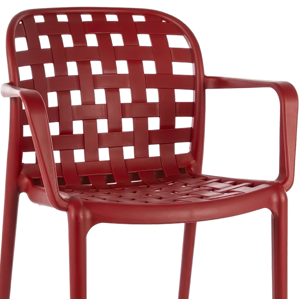 Krzesło outdoorowe Filo czerwone - siedzisko i oparcie