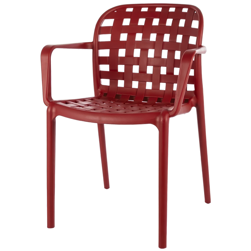 Krzesło outdoorowe Filo czerwone - widok og&oacute;lny