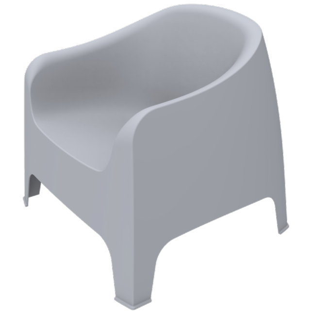 Krzesło outdoorowe Duna jasnoszare - widok izo