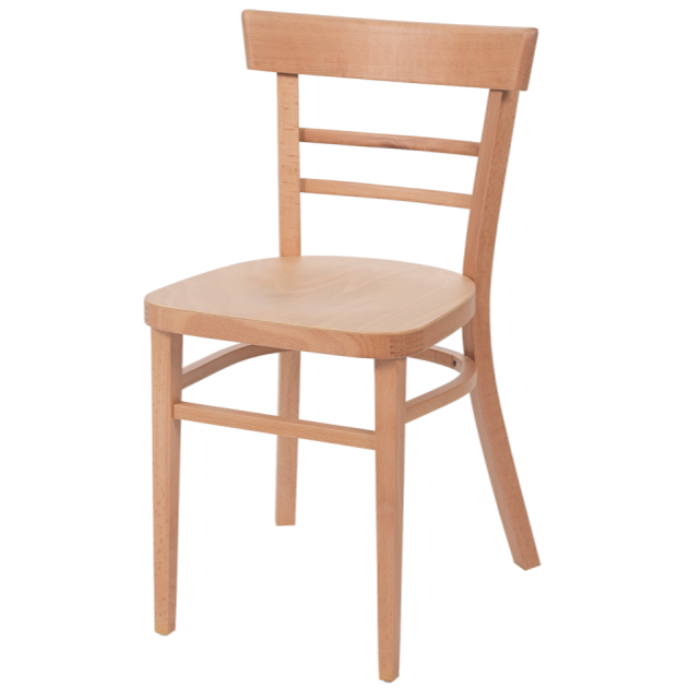 Krzesło gięte drewniane EPIC w kolorze naturalnym - widok izometryczny