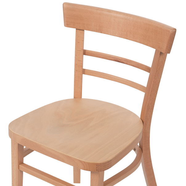Krzesło gięte drewniane EPIC w kolorze naturalnym - siedzisko i oparcie