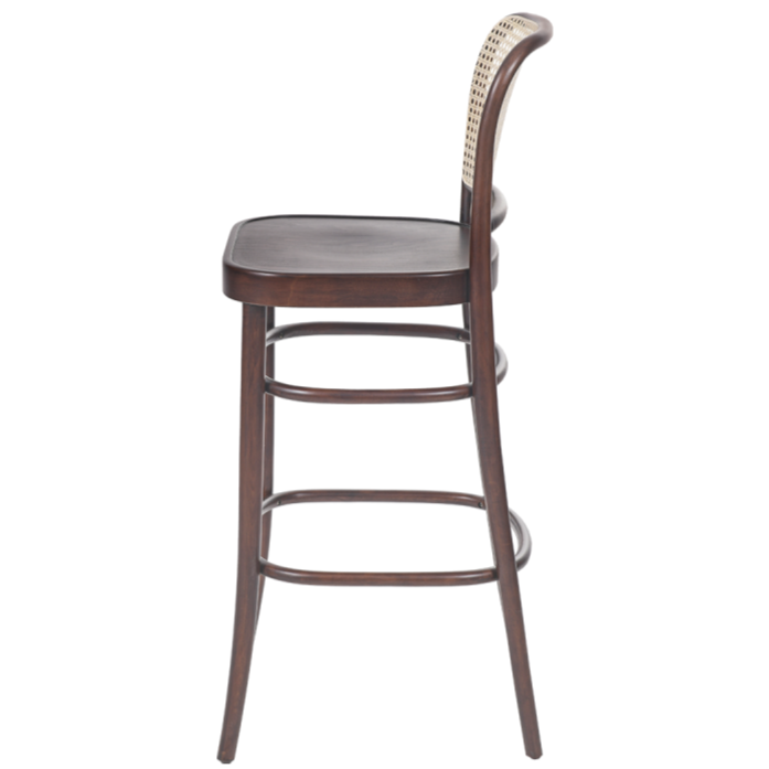 Krzesło gięte Loomi 811 Bar rattan orzech - bok