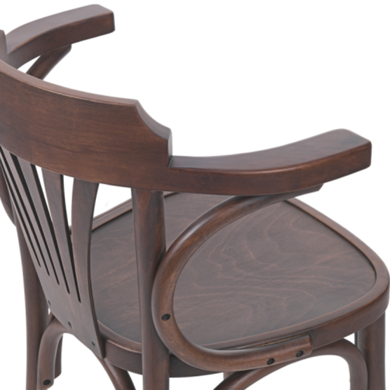Krzesło gięte Legend Arm orzechowe - siedzisko i oparcie - widok od tyłu