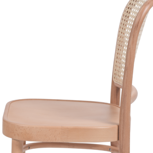 Krzesło gięte drewniane Loomi 811 rattan w kolorze neutralnym - bok