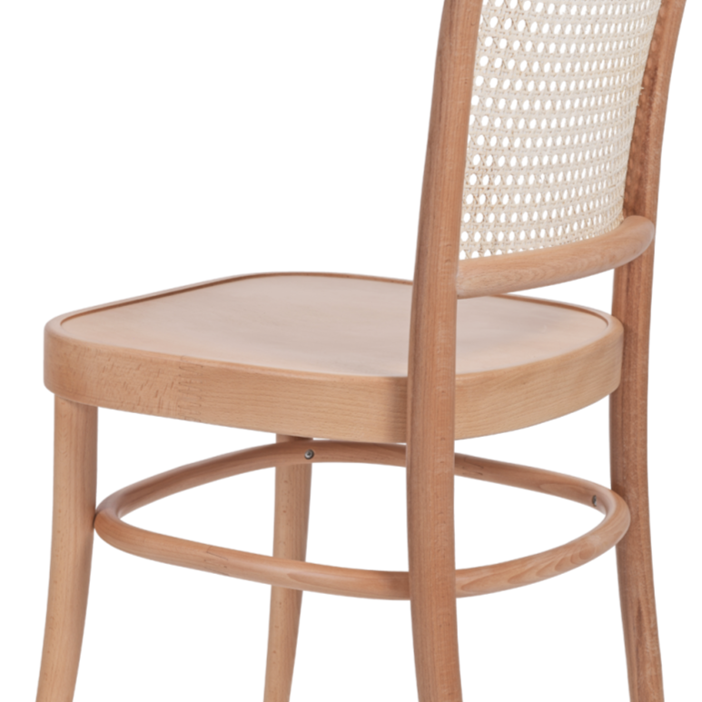 Krzesło gięte drewniane Loomi 811 rattan w kolorze neutralnym - szczeg&oacute;ły