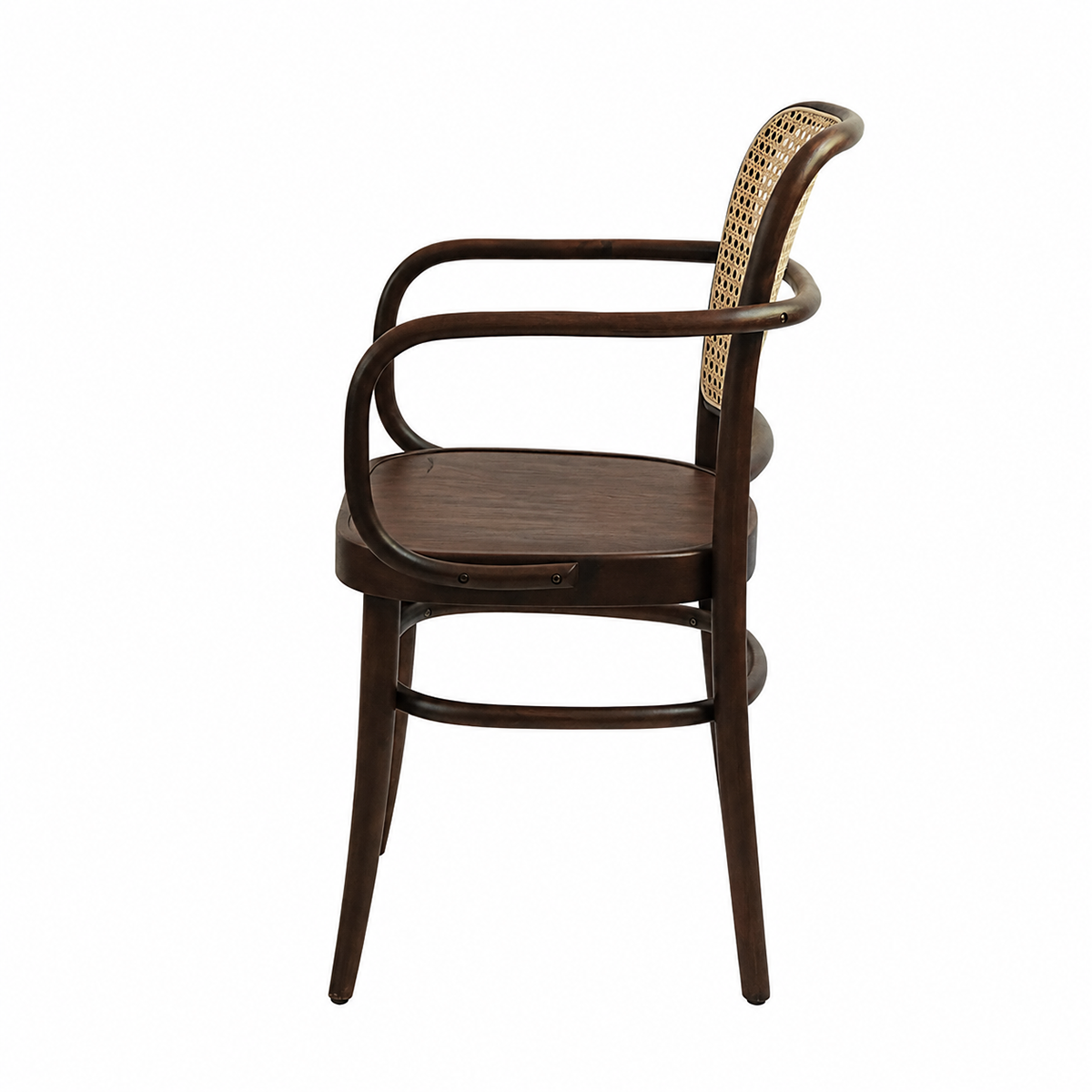Krzesło Loomi 811 Arm rattan orzech - bok