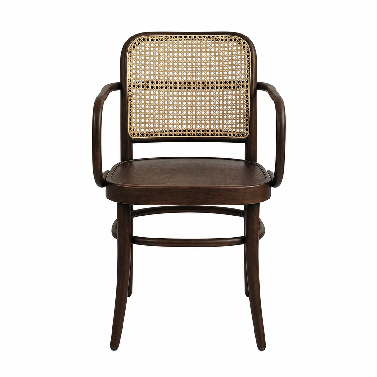 Krzesło Loomi 811 Arm rattan orzech - prz&oacute;d