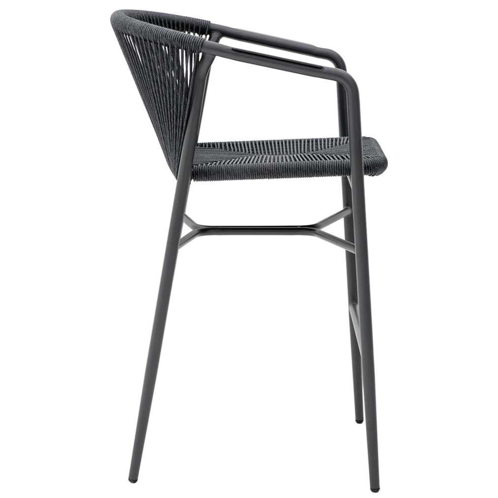 Krzesło technorattanowe Luigi Bar antracytowe - bok