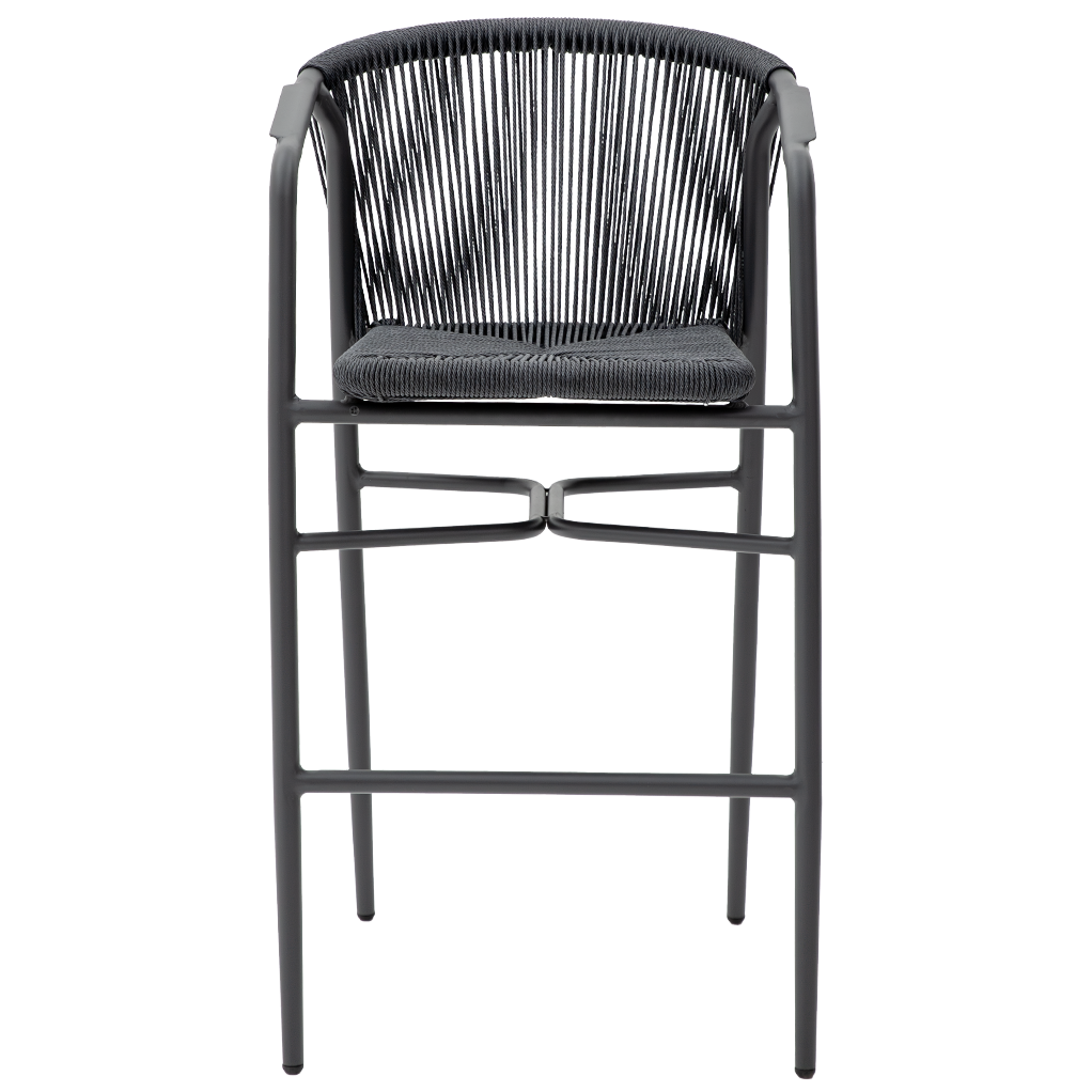 Krzesło technorattanowe Luigi Bar antracytowe - prz&oacute;d