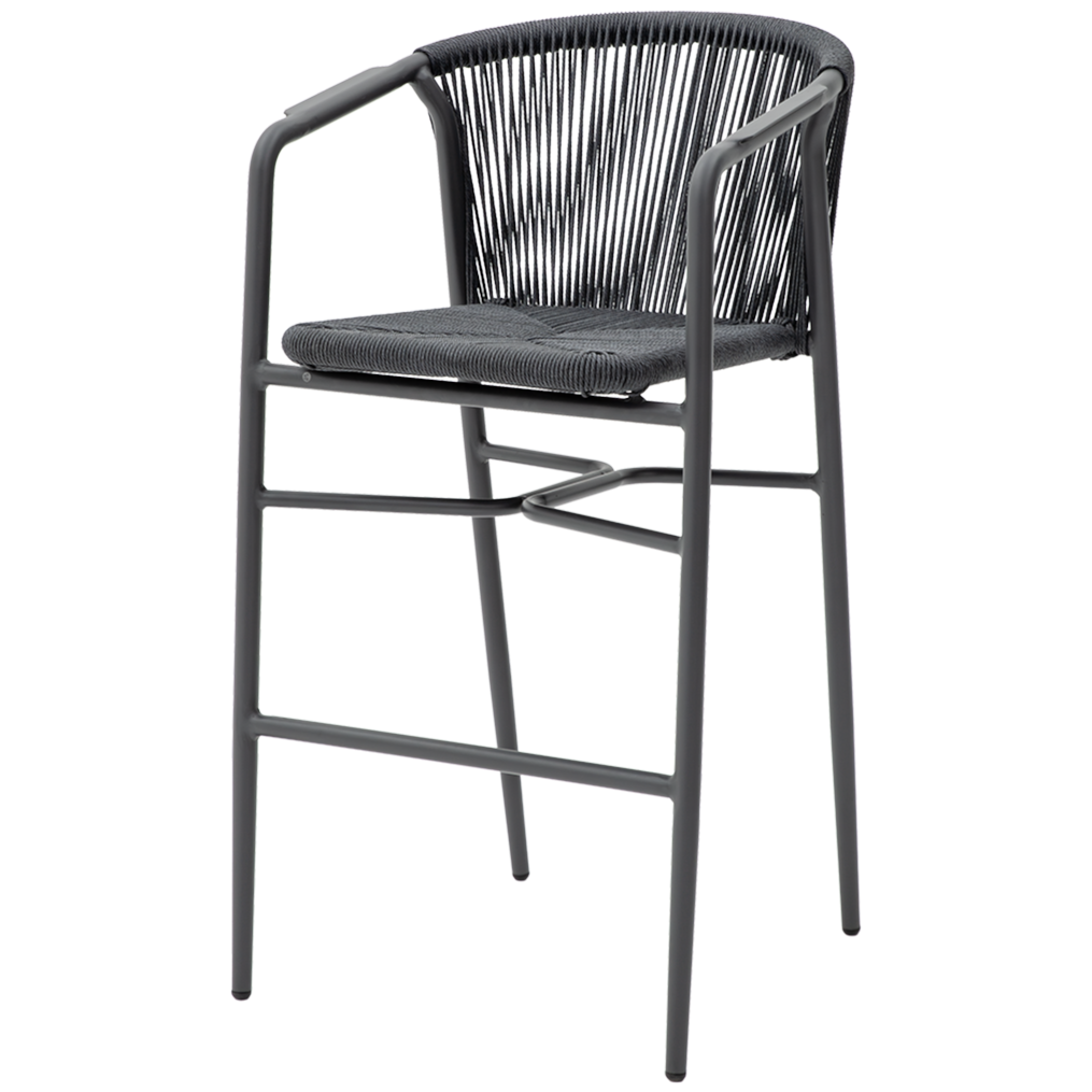 Krzesło technorattanowe Luigi Bar antracytowe - widok og&oacute;lny