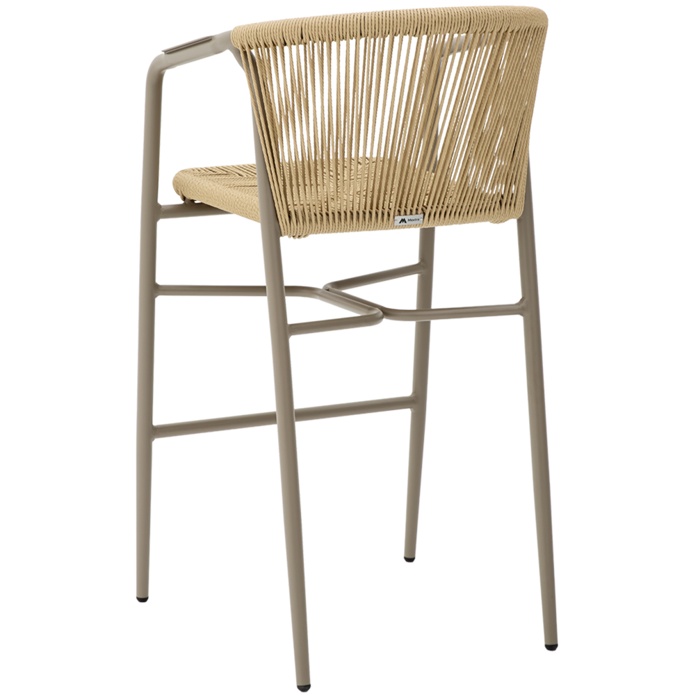 Krzesło technorattanowe Luigi Bar beżowe - widok od tyłu