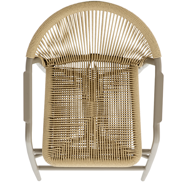 Krzesło technorattanowe Luigi Bar beżowe - siedzisko i oparcie od g&oacute;ry