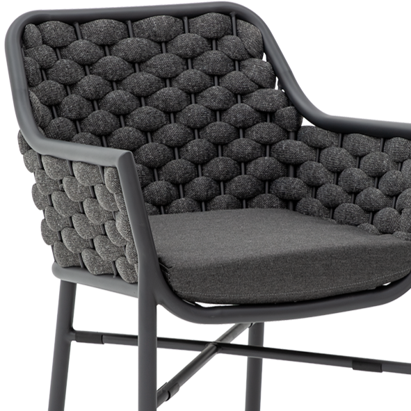 Krzesło outdoorowe Massimo antracytowe - siedzisko i oparcie