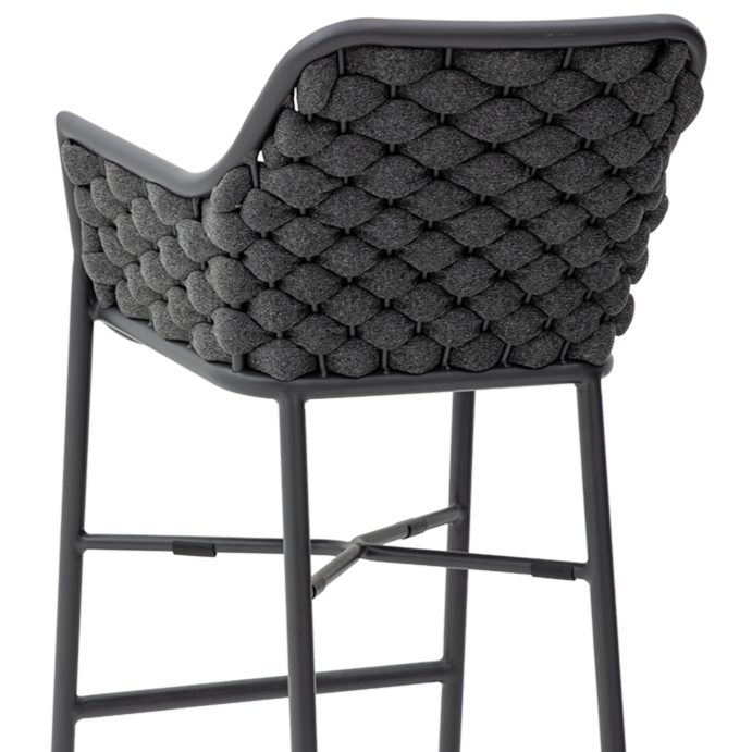 Krzesło outdoorowe Massimo Bar antracytowe - tył oparcia