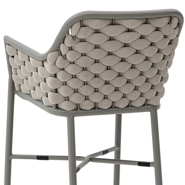 Krzesło outdoorowe Massimo Bar jasnobeżowe - tył oparcia