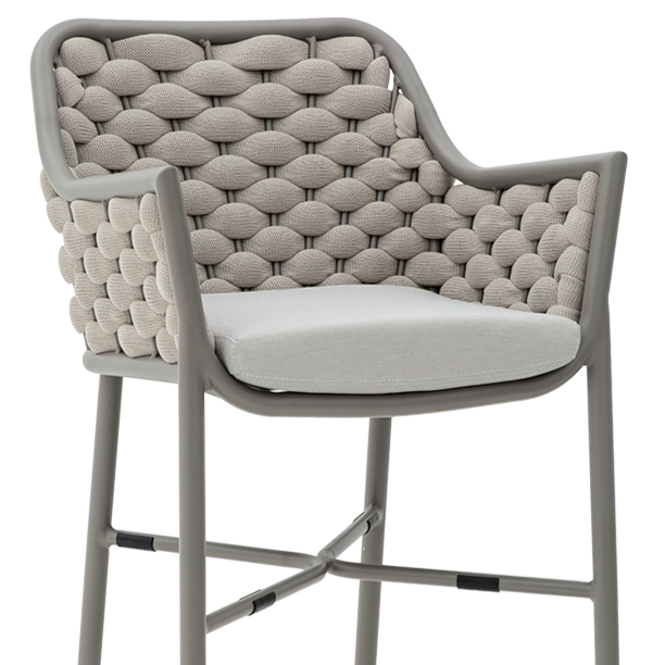 Krzesło outdoorowe Massimo Bar jasnobeżowe - oparcie i siedzisko