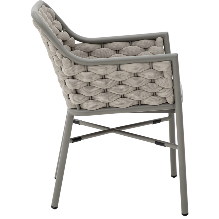 Krzesło outdoorowe Massimo jasnobeżowe - bok