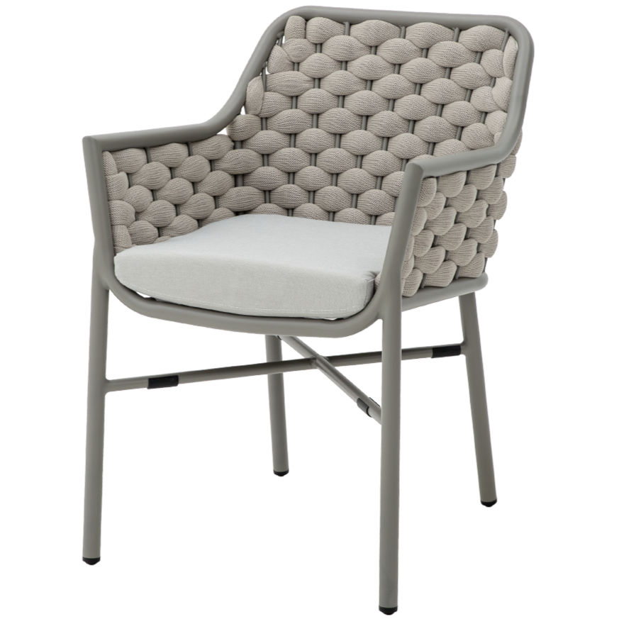 Krzesło outdoorowe Massimo jasnobeżowe - widok ogólny