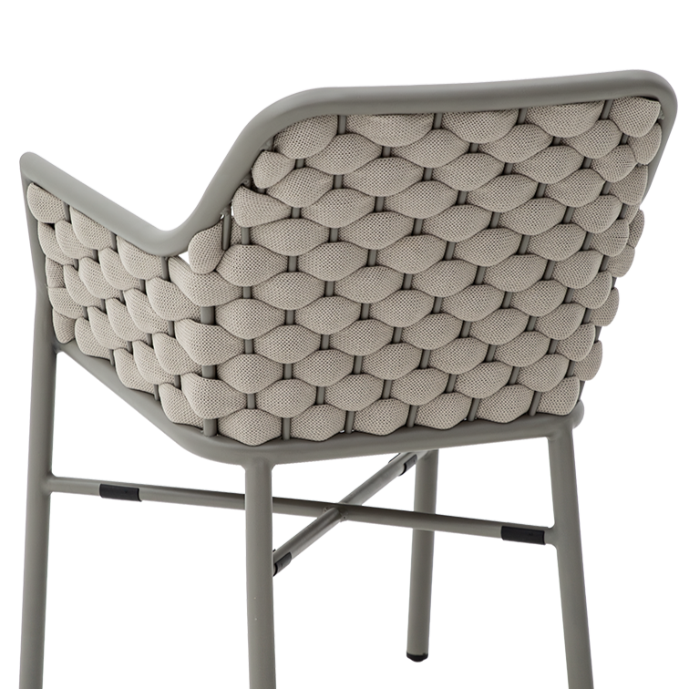 Krzesło outdoorowe Massimo jasnobeżowe - oparcie tył