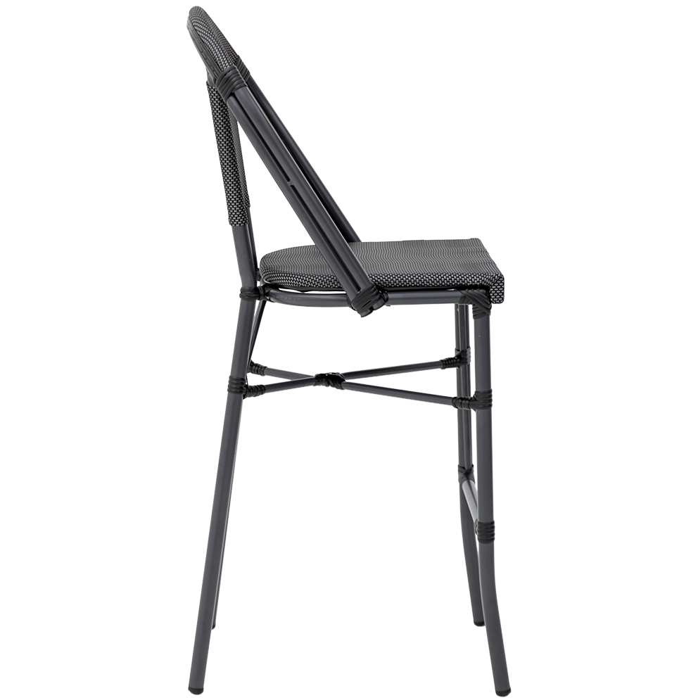 Krzesło technorattanowe Matteo Bar czarno-grafitowe - bok
