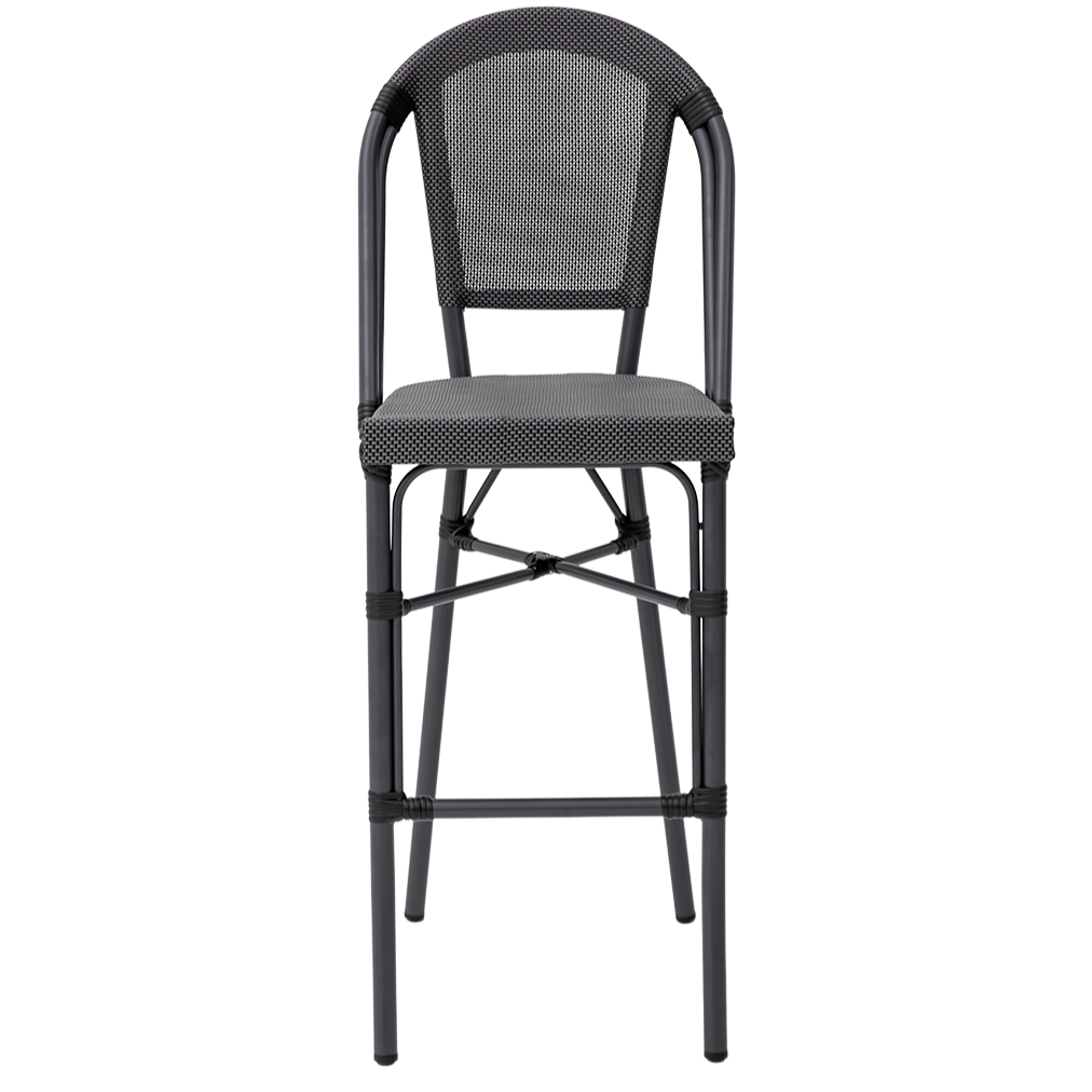 Krzesło technorattanowe Matteo Bar czarno-grafitowe - prz&oacute;d