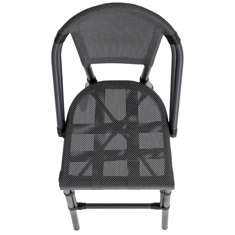 Krzesło technorattanowe Matteo Bar czarno-grafitowe - siedzisko