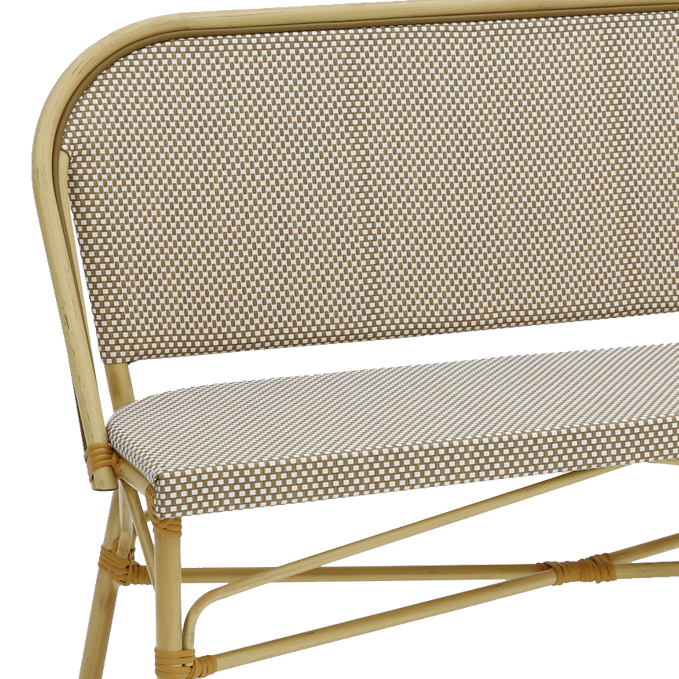 Ławka technorattanowa Matteo Bench brązowo-beżowa - szczeg&oacute;ły