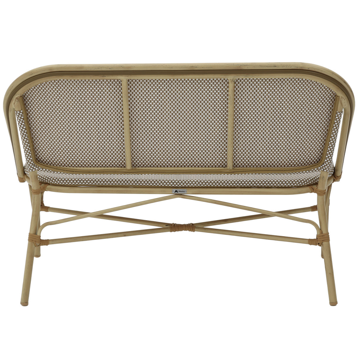 Ławka technorattanowa Matteo Bench brązowo-beżowa - tył