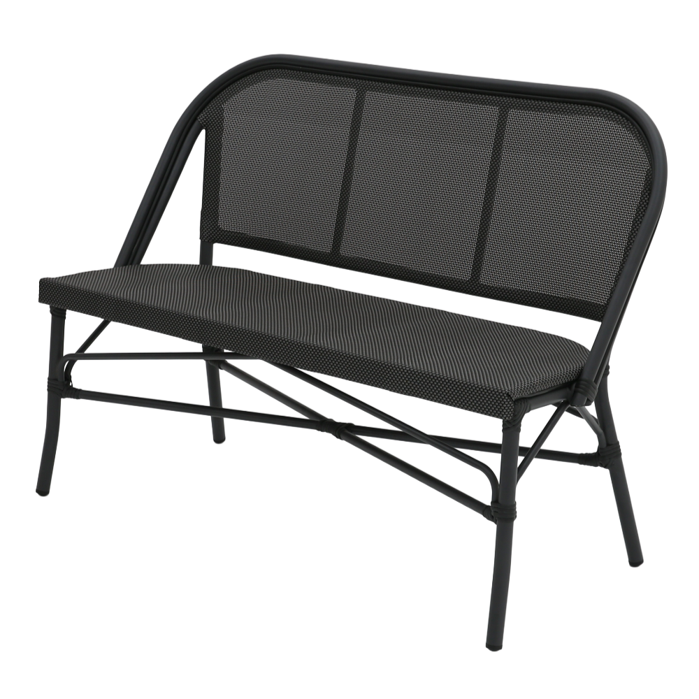 Ławka technorattanowa Matteo Bench czarno-grafitowa - izo
