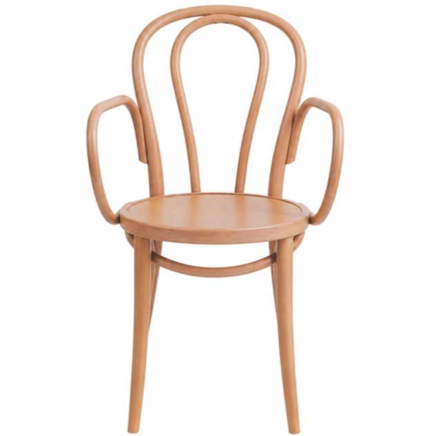 Krzesło gięte drewniane Monet 18 Arm naturalne - prz&oacute;d