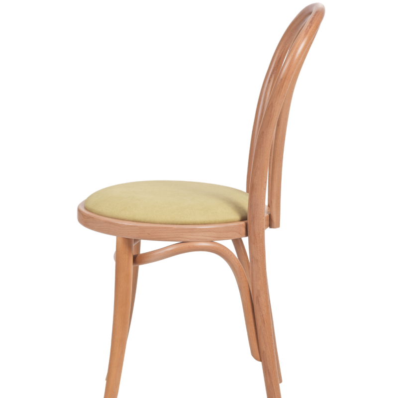 Krzesło drewniane gięte Monet 18 z miodowym siedziskiem - bok