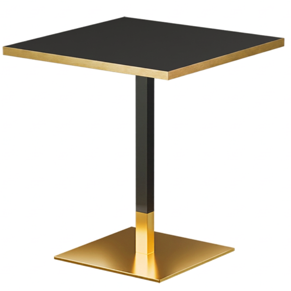 Stolik kawiarniany Omega 68x68 antracyt Brushed Gold - widok izo