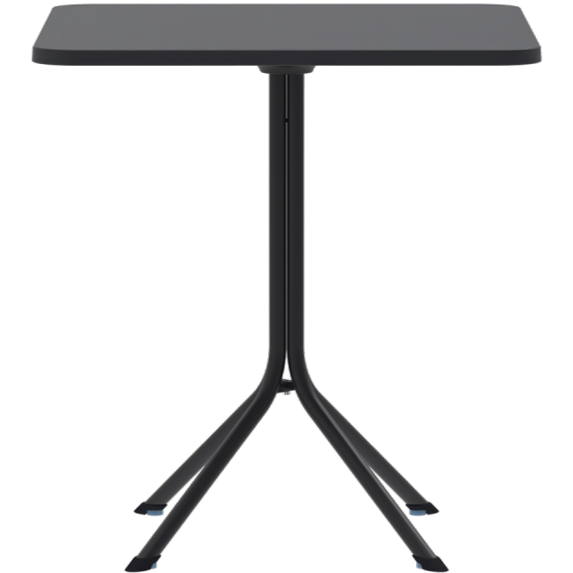 Stolik do ogr&oacute;dk&oacute;w piwnych Prato 70x70 czarny - widok od przodu