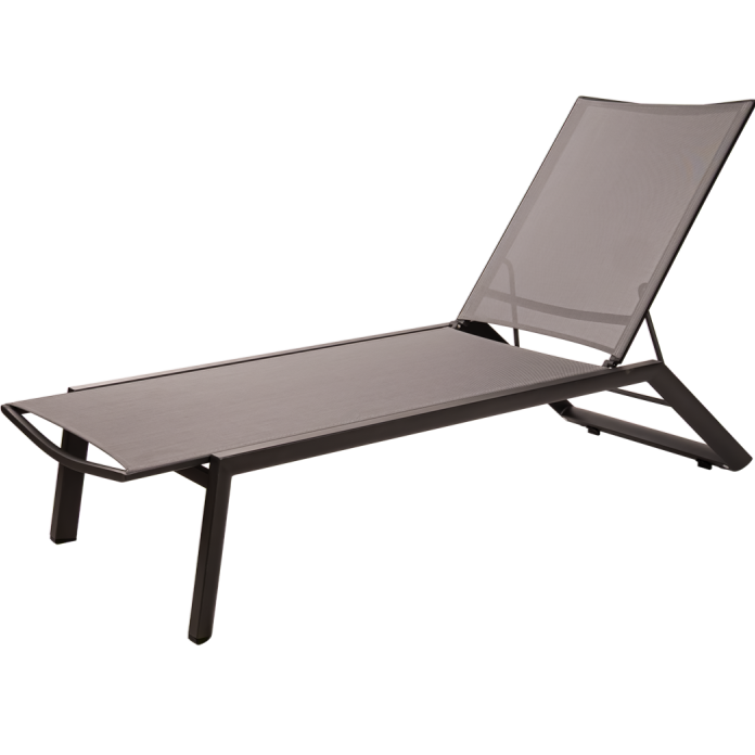 Leżak basenowy Riviera antracytowo-grafitowy - widok og&oacute;lny