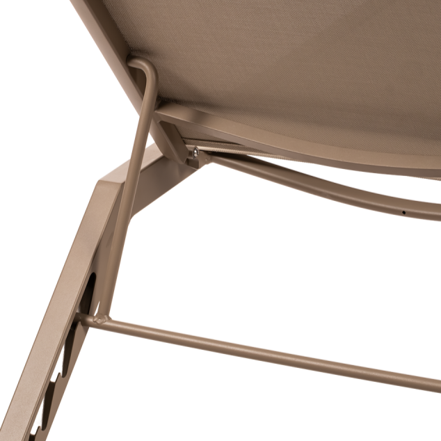 Leżak basenowy Riviera szampańsko-beżowy - regulacja oparcia