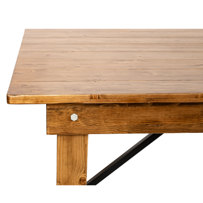 St&oacute;ł drewniany Country 200x100 cm - szczeg&oacute;ły konstrukcji