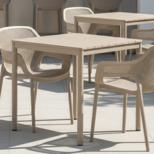 Stolik outdoorowy Terrazza 80x80 beżowy - prz&oacute;d