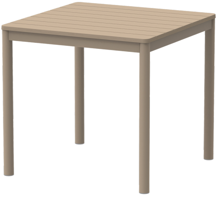 Stolik do ogr&oacute;dk&oacute;w piwnych Terrazza 80x80 beżowy - widok izo